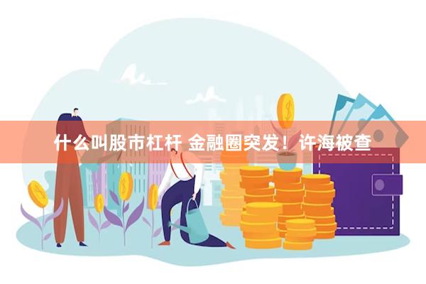 什么叫股市杠杆 金融圈突发！许海被查