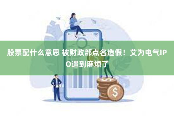 股票配什么意思 被财政部点名造假！艾为电气IPO遇到麻烦了