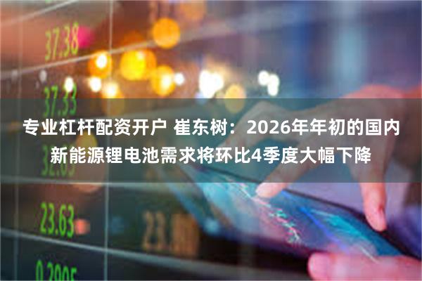 专业杠杆配资开户 崔东树：2026年年初的国内新能源锂电池需求将环比4季度大幅下降