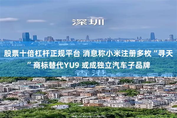 股票十倍杠杆正规平台 消息称小米注册多枚“寻天”商标替代YU9 或成独立汽车子品牌