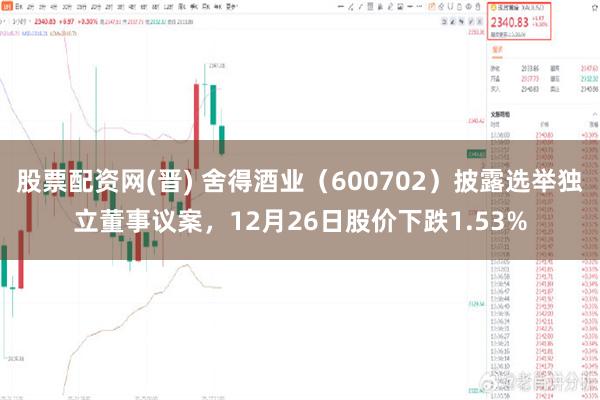 股票配资网(晋) 舍得酒业（600702）披露选举独立董事议案，12月26日股价下跌1.53%