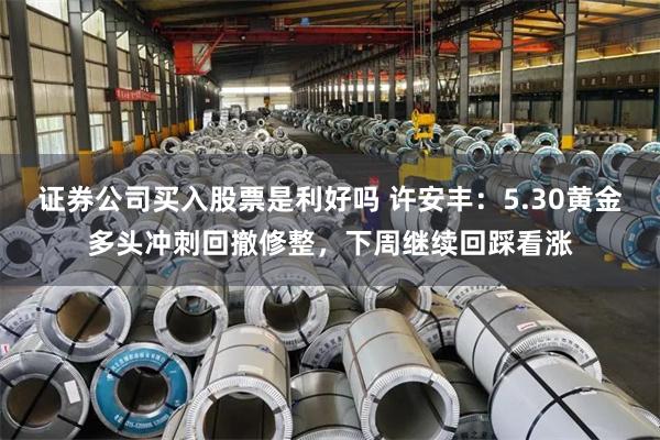 证券公司买入股票是利好吗 许安丰:5.30黄金多头冲刺回撤修整,下周继续回踩看涨