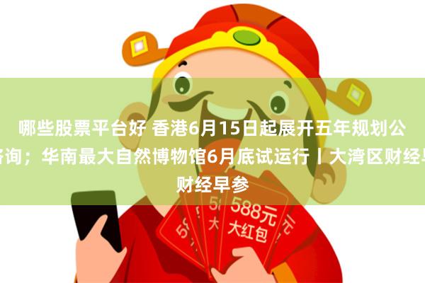 哪些股票平台好 香港6月15日起展开五年规划公众咨询;华南最大自然博物馆6月底试运行丨大湾区财经早参