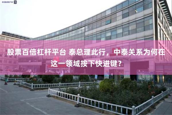 股票百倍杠杆平台 泰总理此行，中泰关系为何在这一领域按下快进键？
