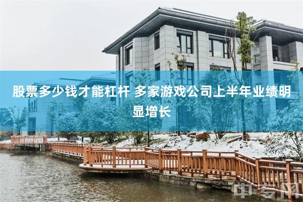 股票多少钱才能杠杆 多家游戏公司上半年业绩明显增长