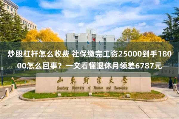 炒股杠杆怎么收费 社保缴完工资25000到手18000怎么回事？一文看懂退休月领差6787元