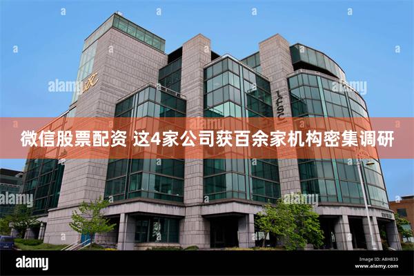 微信股票配资 这4家公司获百余家机构密集调研