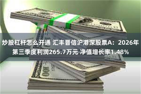 炒股杠杆怎么开通 汇丰晋信沪港深股票A：2026年第三季度利润265.7万元 净值增长率1.48%